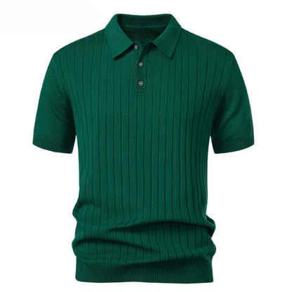 Stripe Knit Polo Shirt